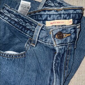 Levi's Blue Ribcage Wide Leg Jeans